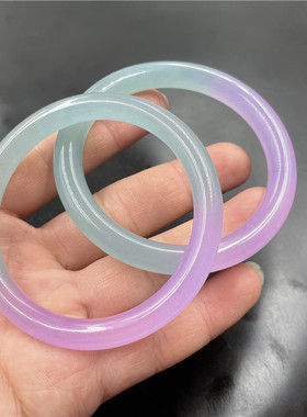 四海新款翠玉油青色圆条手镯