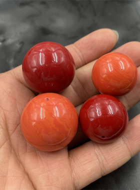 四海玉器 优化红色大号圆珠散珠 大珠子散批 特价