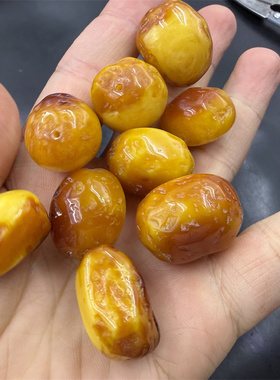 四海玉器 优化二代琥珀蜜蜡随形原石珠子 老蜜蜡散珠