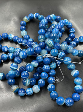 女款缠丝玛瑙手链手串蓝色