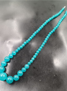 四海玉器女式天河石塔蓝色项链