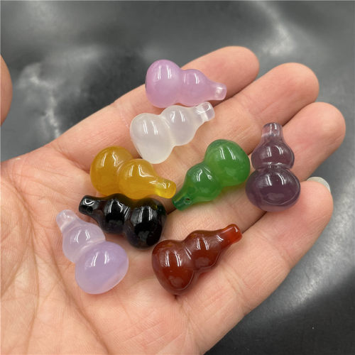 玉髓玛瑙立体小葫芦吊坠挂件