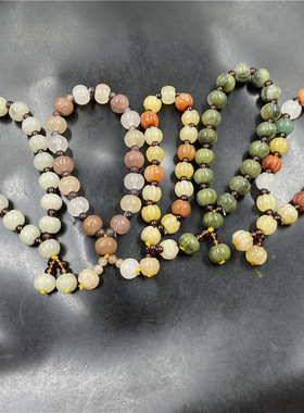 女款金丝玉佘太翠南瓜手链