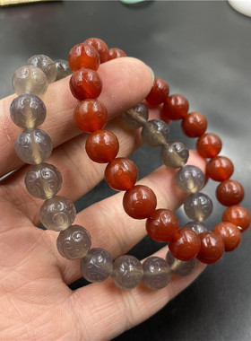 回纹雕花10毫米女款玛瑙手链