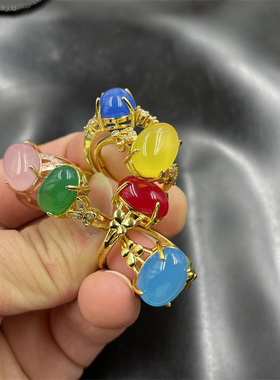 女款玉髓玛瑙戒指指环