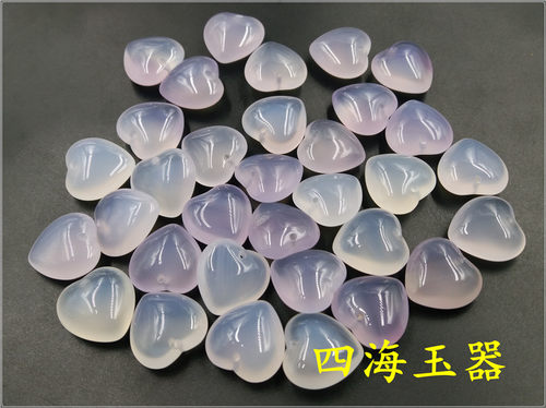 四海玉器天然正品冰种鸡心心形