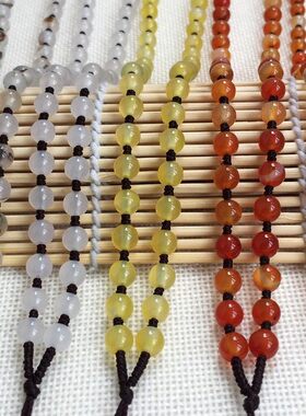 新款天然正品冰种红玛瑙项链绳 6毫米玉髓玛瑙链子挂绳 特价