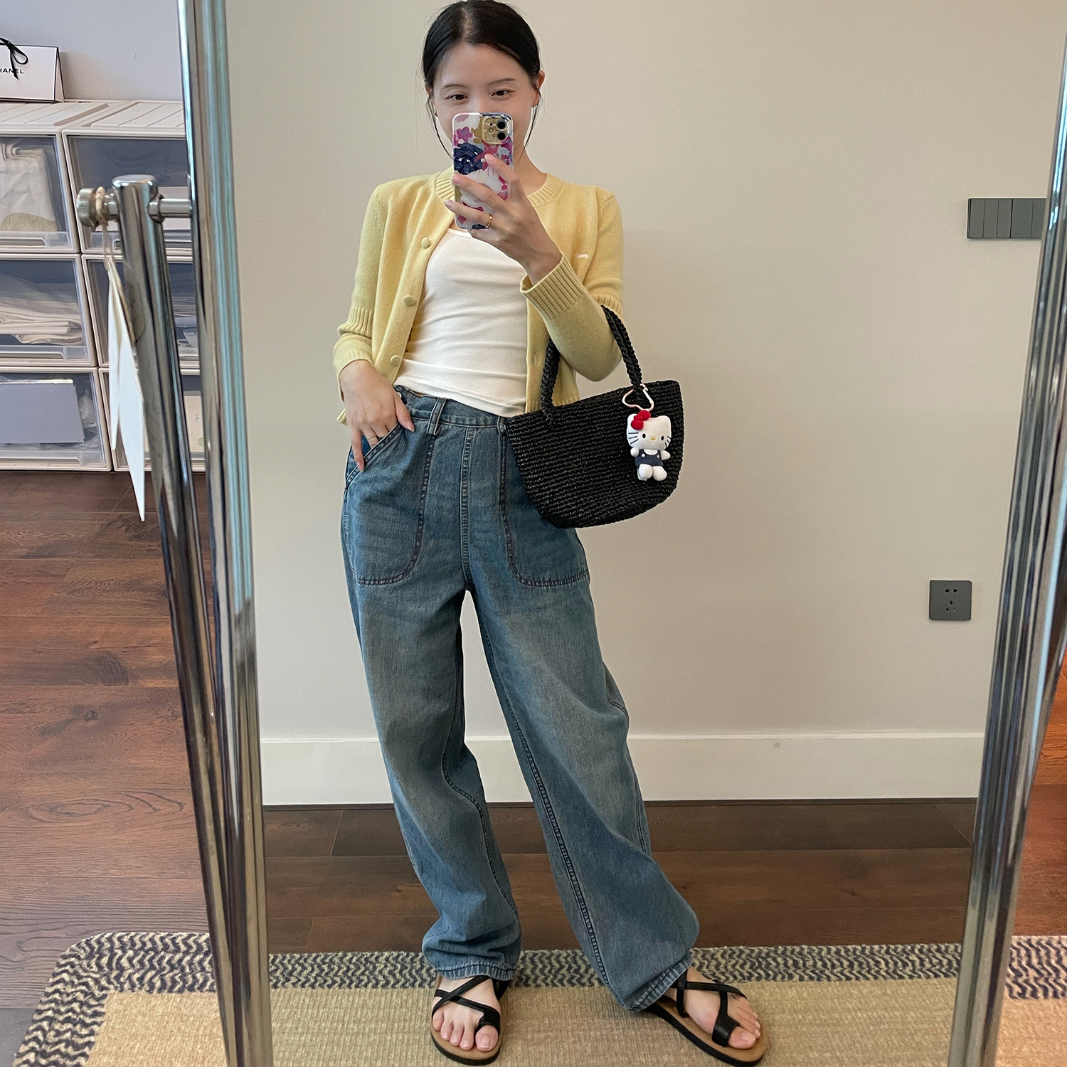 2024秋高腰直筒显高长裤