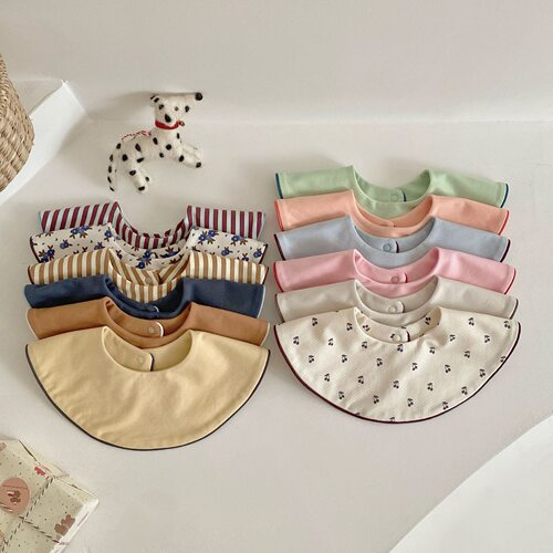 【Ailyer Kim】婴儿口水巾纯棉A类吸水男女宝宝双面围嘴四季款