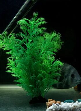 鱼缸花草精致仿生水草绿色水族箱假山造景鱼缸装饰摆件假水草内饰
