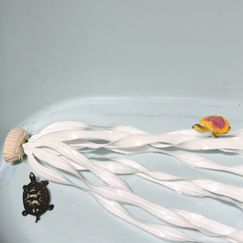 仿真水草乌龟发色龟苗躲避减少应激可垫脚鱼缸造景白色海带假水草