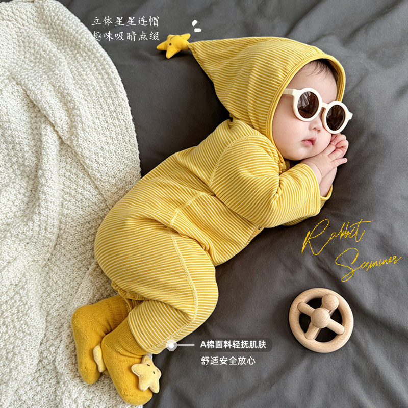ins带帽宝宝连体哈衣秋冬棉新连身衣/爬服/哈衣