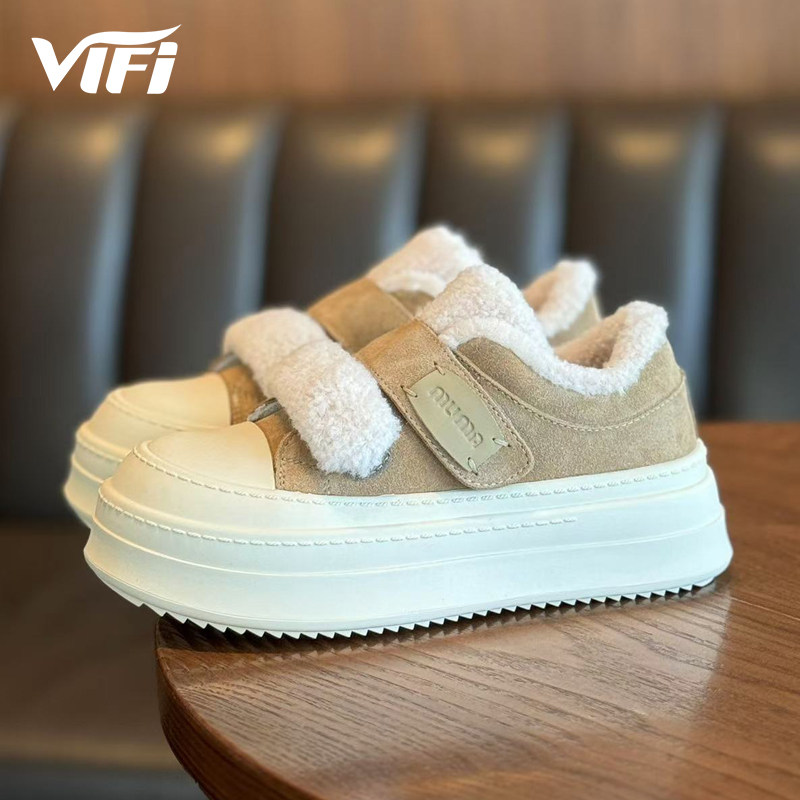 羊羔毛雪地靴女2024冬新款魔术贴厚底增高毛毛鞋加厚加绒保暖棉鞋,女鞋,时尚雪地靴,淘宝优惠券,粉丝福利购,淘宝优惠卷