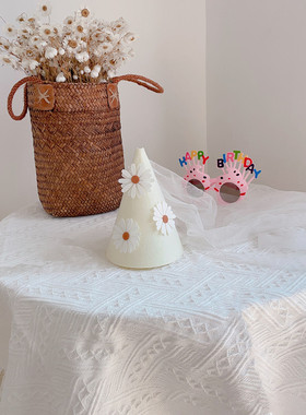 ins森系白色拍照道具桌布长方圆形儿童生日派对场景布置日简约