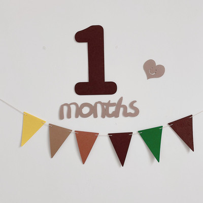 宝宝1months字母装饰拍照布置