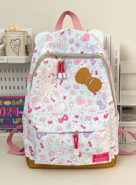 轻便甜美可爱猫耳朵hellokitty大容量蝴蝶结双肩包大脸猫kt书包