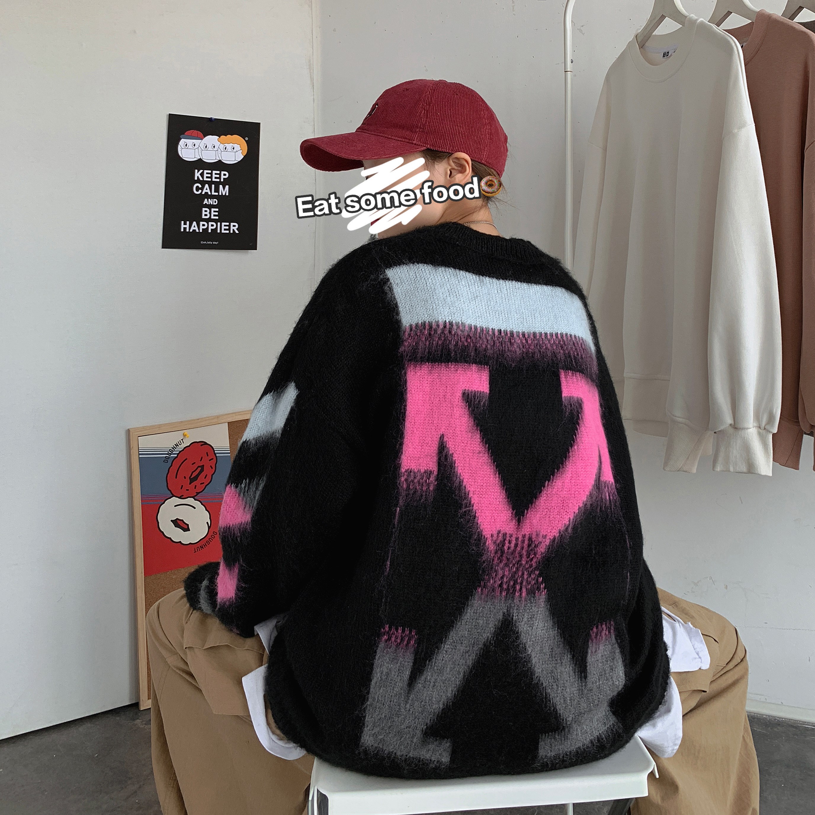 秋冬新品渐变色情侣毛衣韩版宽松潮流个性男女套头针织衫T805，男装针织衫/毛衣，星座1501