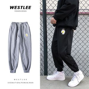 港风休闲裤男宽松印花百搭潮流束脚裤运动卫裤8801-P50图片