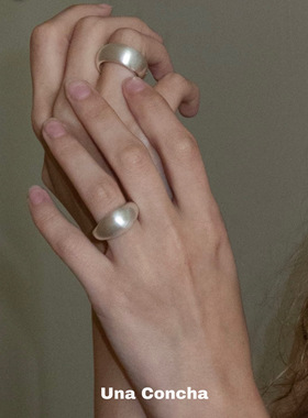 U.CA小众out of label宽面磨砂拉丝戒指ins冷淡风925纯银简约指环