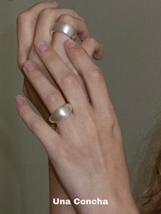 U.CA小众out label宽面磨砂拉丝戒指ins冷淡风925纯银简约指环