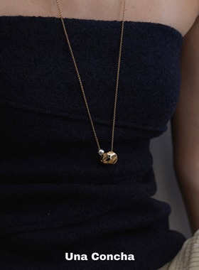 U.CA韩国midnight金银圆球毛衣链女ins时髦小众不规则字母长项链