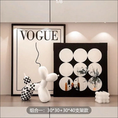 北欧ins九宫格装 柜摆画卧室抽象客厅画 饰画美女桌摆电视柜床头鞋