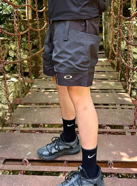 夏季美式工装裤户外旅游登山裤vibe纯色防水机能裤多口袋伞兵短裤