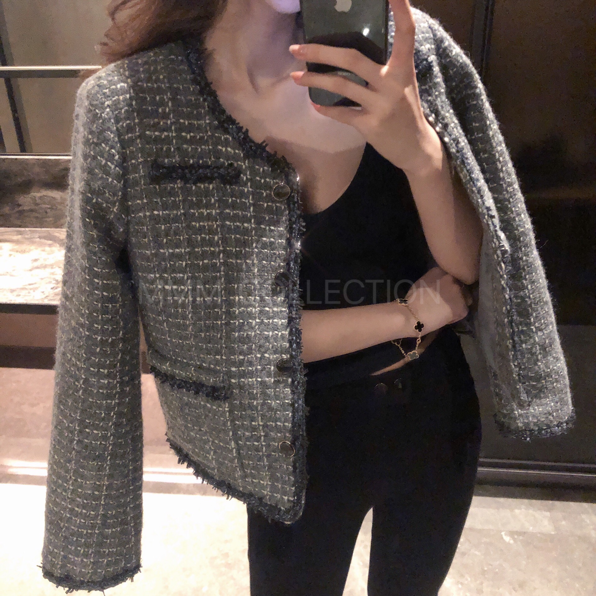 mmm collection【清仓特价】气质灰调小香西装女春秋优雅媛外套