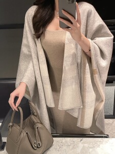 mmm collection 气质优雅姐姐全羊毛双面披肩斗篷外套女温柔质感