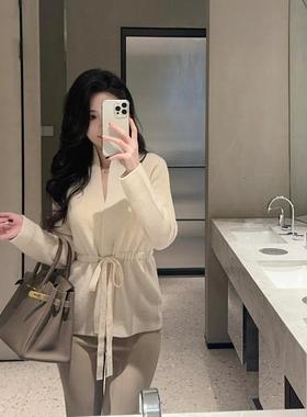 mmm collection 优雅系带羊毛开衫女温柔质感老钱风长袖针织外套