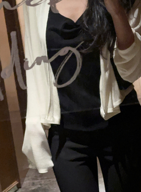 mmm collection 轻薄天丝白色披肩开衫女优雅百搭清冷风薄款罩衫