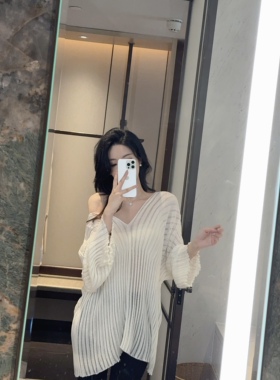 mmm collection 朦胧半透镂空薄款罩衫女夏宽松慵懒松弛感针织衫