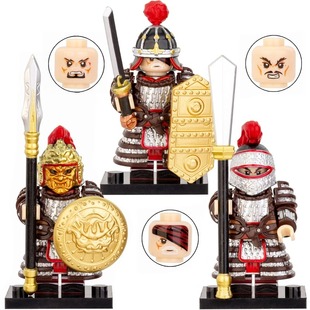 中国积木中国古代唐朝士兵玄甲兵陌刀军中世纪军事积木人仔第三方