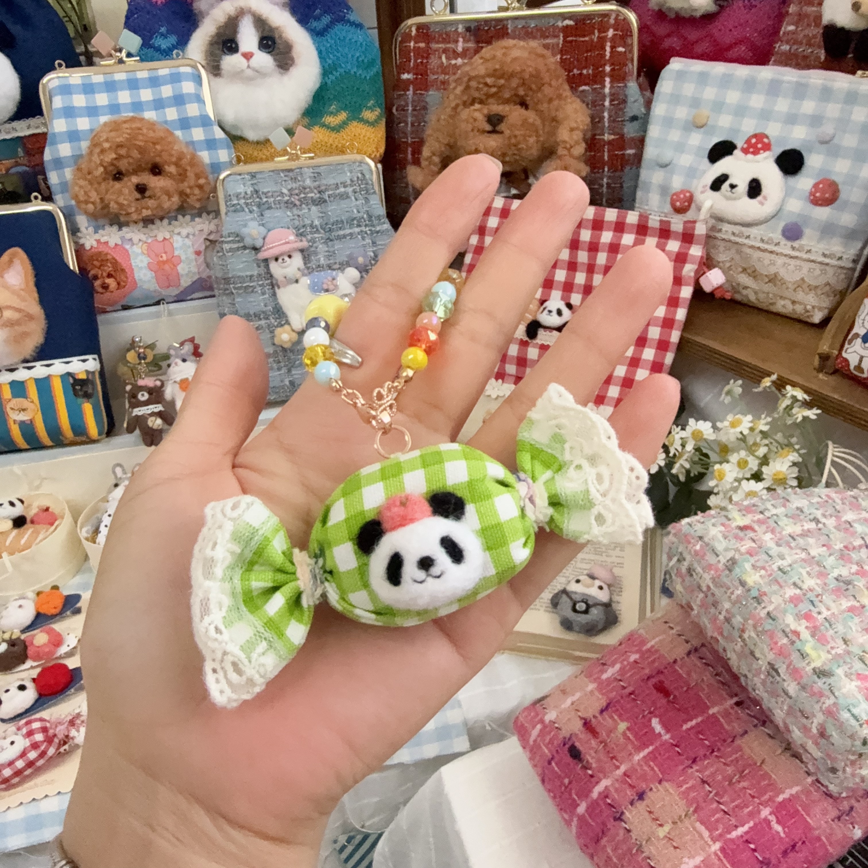 糖果熊猫挂件可拍