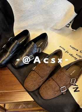 【阿茶】手作雕花~2025秋季新款圆头复古英伦风厚底乐福鞋单鞋女