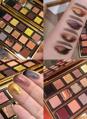 HUDA黄金18色眼影欧美珠光玫瑰金眼影盘跨境款empowered反转玫瑰