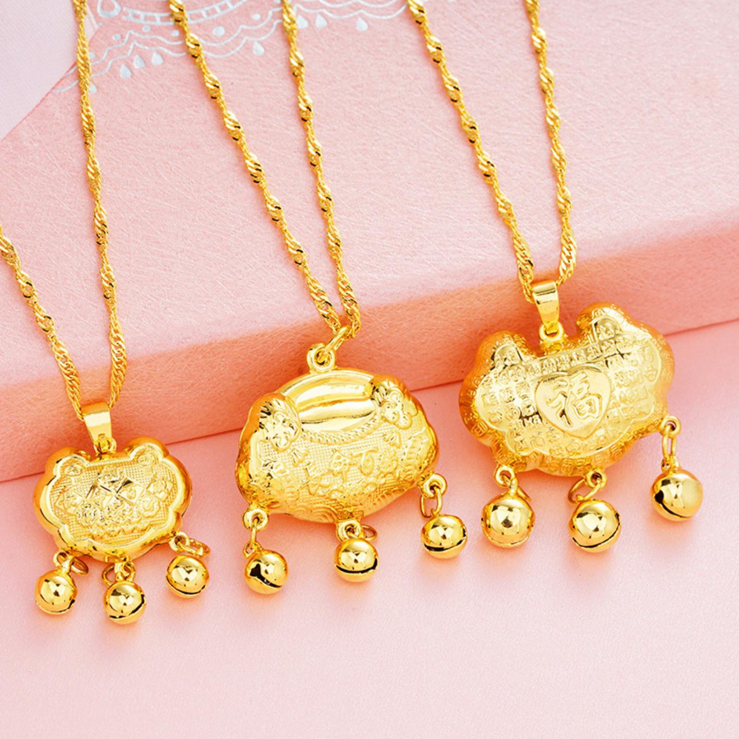 越南沙金保色宝宝长命锁