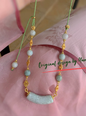 新款新中式复古国风翡翠路路通弯