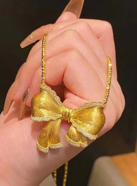 春款微镶拉丝蝴蝶吊坠闪珠时尚项