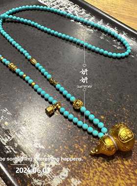 可定制 新中式国风设计松松显白圆珠实心大气葫芦吊坠时尚百搭款