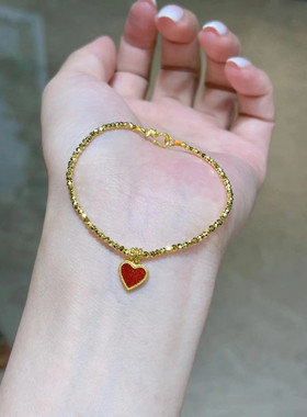 秋季新款蹦迪珠切面镭射爱心珍珠古法沙金配件手链手串女高级感