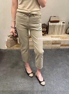 SANMU89027正品韩版薄料洋气九分烟管裤牛仔裤女26夏季百搭直筒裤