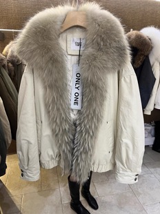 唯依十三行中长款 派克羽绒服高级感大毛领皮草设计感宽松外套6802