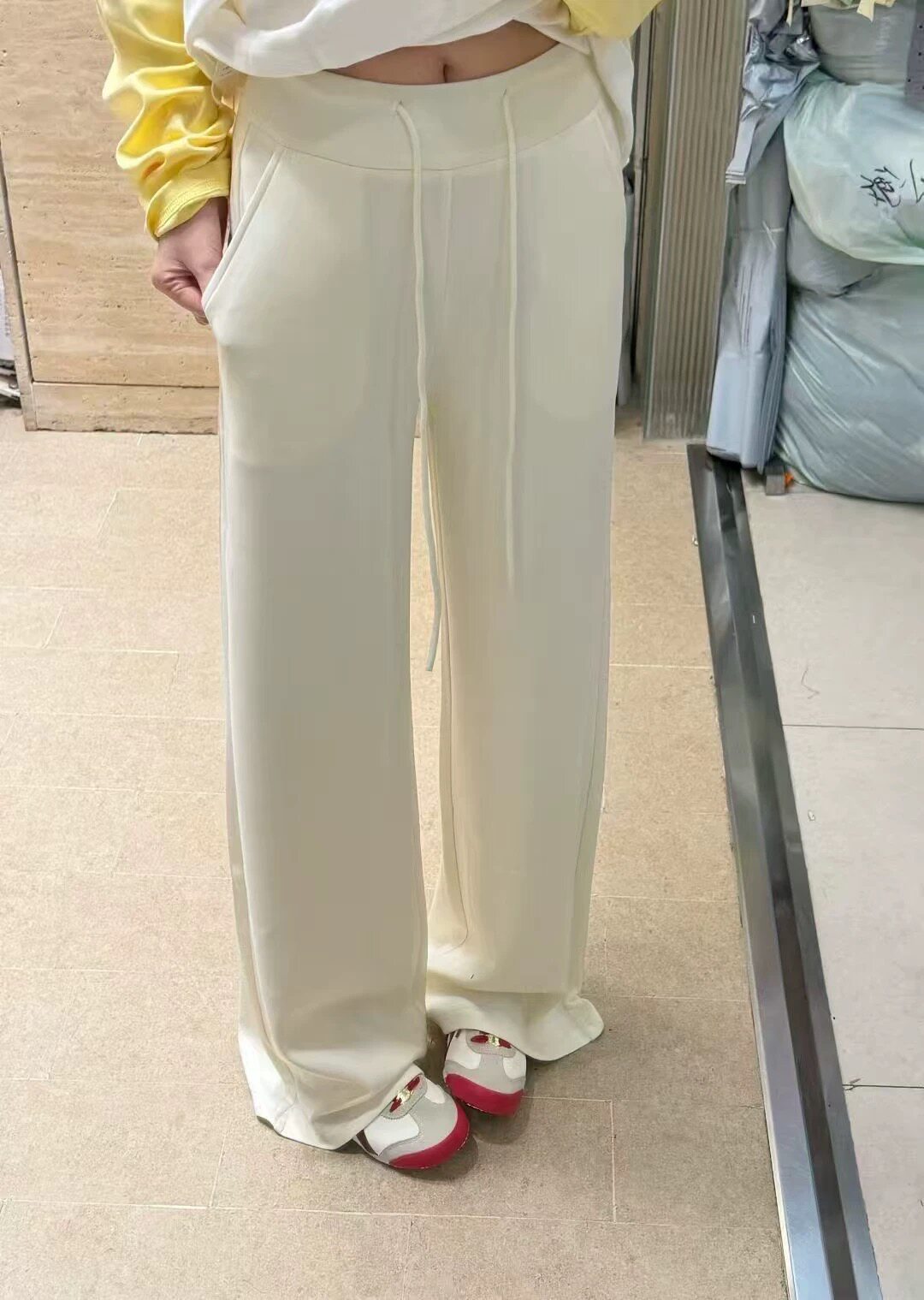 tabu她步正版新款洋气百搭宽松显瘦松紧腰抽绳直筒休闲裤女88802