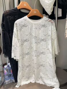 xun寻欧洲站2026早春新款 上衣女 欧韩拼接蕾丝镂空宽松百搭短袖