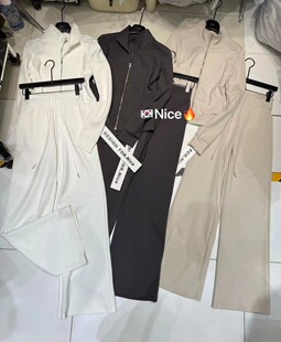 休闲运动套装 nice乃思儿正品 松紧腰阔腿裤 立领拉链外套 女 春韩版