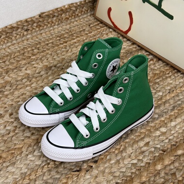 Allstar大童翠绿色搞怪大Logo高帮帆布鞋A11525C