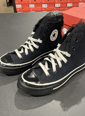 COMVERSE匡威1970s黑色蕾丝高帮帆布鞋拼接女鞋休闲鞋A10026C