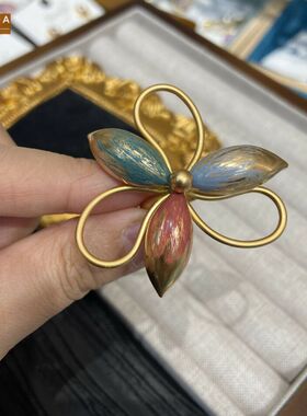 STINA新款铜金花丝珐琅彩绘花瓣