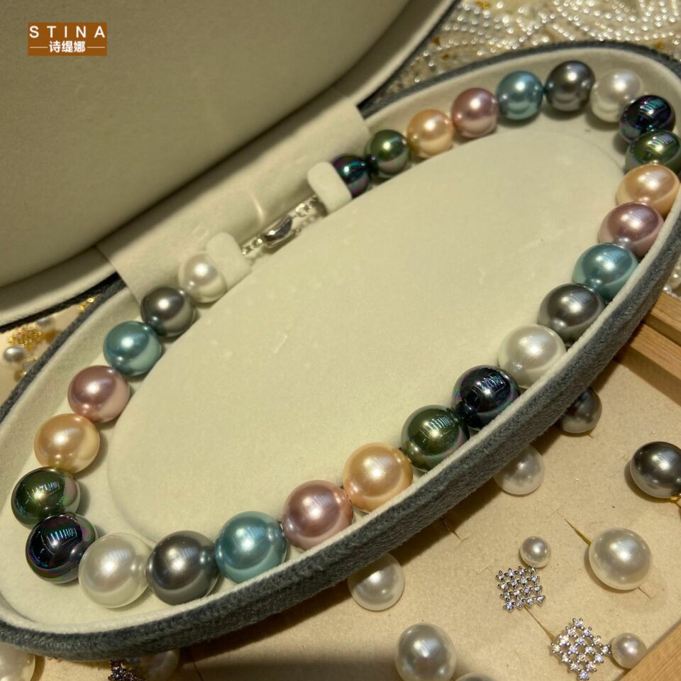 STINA14mm大颗粒复古孔雀绿墨蓝